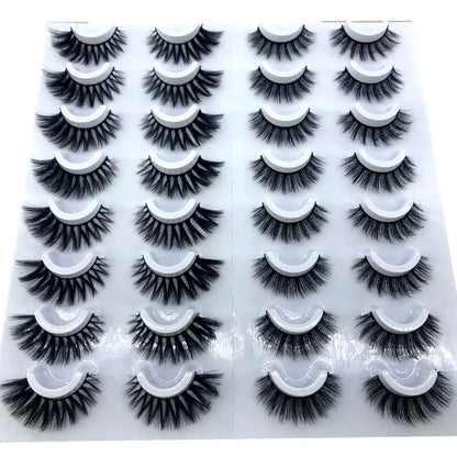16 Pairs 3D Mink Lashes Natural False Eyelashes Dramatic Volume Fake Lashes Makeup Eyelash Extension Silk Eyelashes