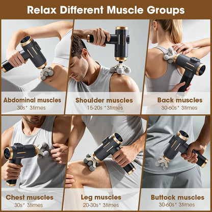 Electric Fascia Gun 24W 99 Gear Adjustable 11 Replacement Head Deep Tissue 8mm Percussion Massager Rechargeable Home Gym Massage