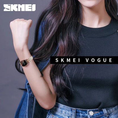 SKMEI 1415 Luxury Retro Digital Sports Watch for Women Stainless Steel Electron Waterproof Wristwatches Girl Clock Reloj Hombre
