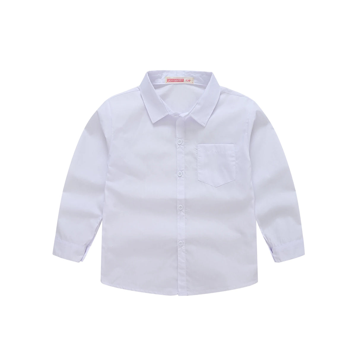 Children's Shirt in the Spring and Autumn New Boys and Girls Suit Collar Shirt Children's Pure Color Long Sleeve Shirt