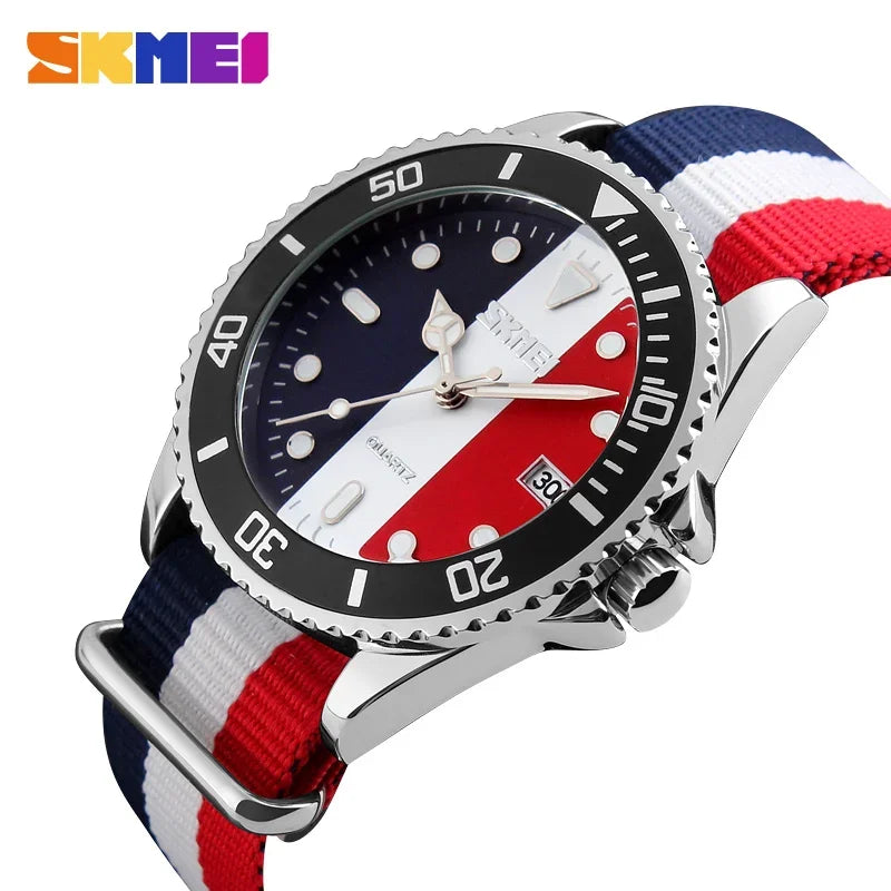 SKMEI 9133 Couple Watches Men and Women Casual Watch Nylon Strap 30M Waterproof Multiple Quartz Wristwatches reloj hombr