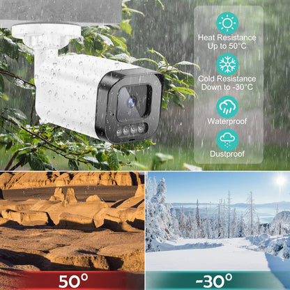 GADINAN 4K Poe 8MP 5MP 4MP IP66 Waterproof Security Camera With Two Way Audio Night Vision H.265 Onvif Bullet Camera
