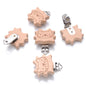 1Pcs Printing Animal Dummy Clip Beech Wood Nipple Clip For Teether Chewing Toys Accessory DIY Anti-Drop Baby Pacifier Chain