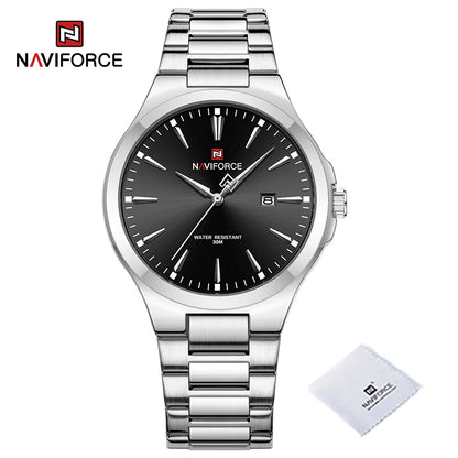 NAVIFORCE Trend Watch for Men Casual Date Display Waterproof Quartz Military Stainless Steel Strap Man Watches Relogio Masculino