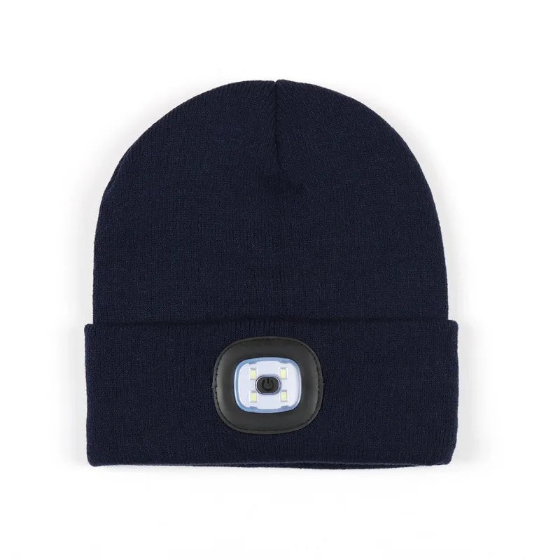 For Woman Cap Night Running Fishing Riding Sports Teenager Beanies Winter Men Beanie Hat with LED Light Rechargeable Knitted Hat