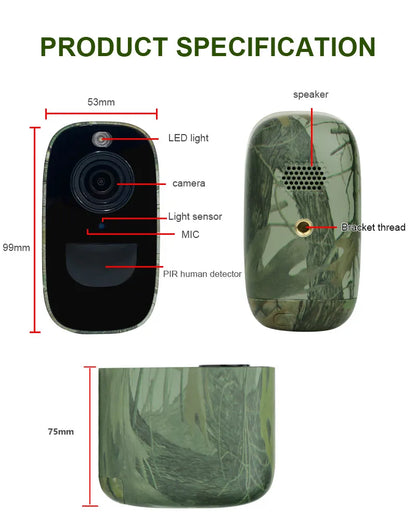 LCLCTEK 4G SIM Card Battery Powered Security Camera Full Color 4MP PIR Detection IP66 Outdoor Wireless CCTV Surveillance Cam