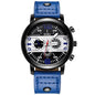 Sleek Men’s Watch Chic Brown Leather Band Quartz Watch Modern Black White Orange Three Eye Contrast Color Chronograph Wristwatch