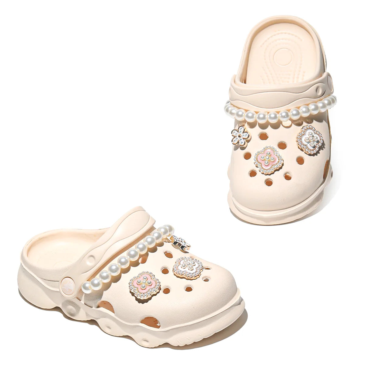 Kids' Glitter Clog, Lightweight EVA Garden Shoes, Waterproof Non-Slip Sandals, Comfortable Slip-On Shoes for Indoor Outdoor 1214
