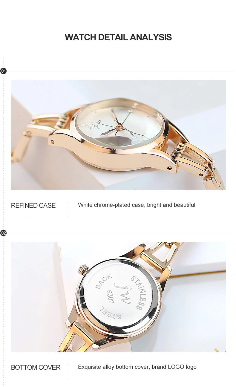 Bracelet Watch For Women Elegant Rose Gold Ladies Luxury Wristwatches Rhinestone Simple Fashion Female Quartz relogio feminino