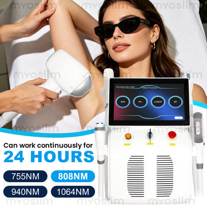 Diode Laser Hair Removal 4 IN 1 7000W FAC 755 808 940 1064nm Soprano Painless Permanent Hair Removal CE Certified Beauty Device