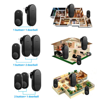 M558 Wireless Smart Doorbell Welcome Home Security Alarm Door Bell with 33 Songs 4 Levels Adjustable Volume Easy Installation