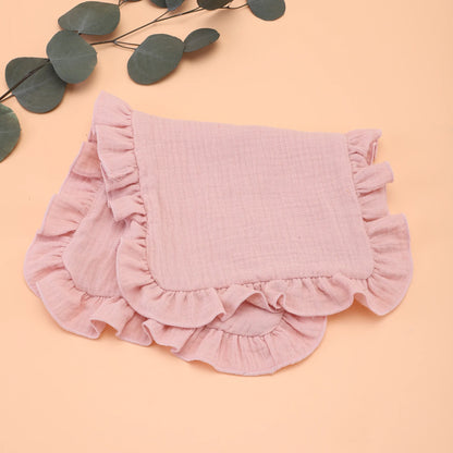Soft Muslin Cotton Gauze Shoulder Rag Baby Burping Pad Ruffle Newborn Baby Burp Cloths