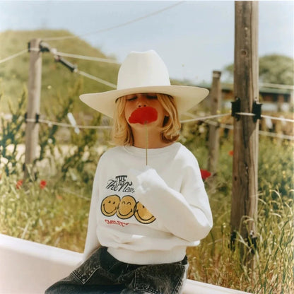 New Trend 26Aw TNS Style Pure Cotton Sweatshirt Top for Boys and Girls Pretty Girls