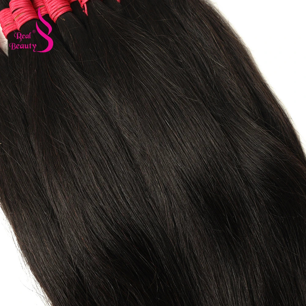 REAL BEAUTY Remy Human Hair Vietnam Natural Straight Bulk Hair for Braiding Black Brown No Weft Crochet Braids Bundles
