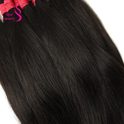 REAL BEAUTY Remy Human Hair Vietnam Natural Straight Bulk Hair for Braiding Black Brown No Weft Crochet Braids Bundles