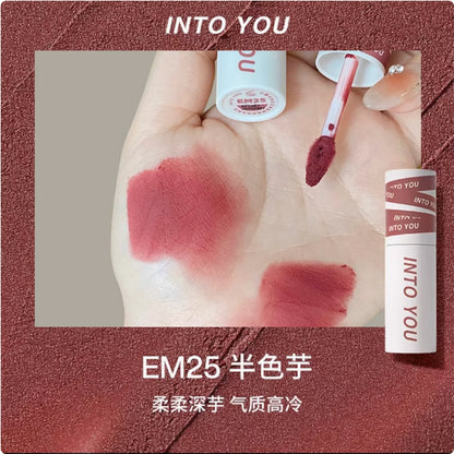 INTO YOU Lip Mud Heroine Matte Velvet Lip and Cheek Dual-use Lip Mud Soft Fog Smooth Blush INTOYOU Lip Lipstick Makeup