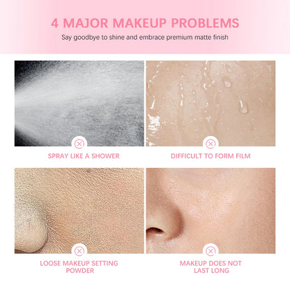 Waterproof Mattifying Setting Spray Glossy Matte Base Makeup Control Oil Non-Sticky Waterproof Make-up Fixer Spray For All Skin