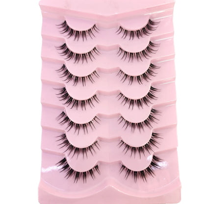 NEW 7pairs 8D Mink Lashes Natural Short False Eyelashes Mink Eyelashes 3D Mink Lashes Wispy HandMade Full Strip Lashes  Makeup
