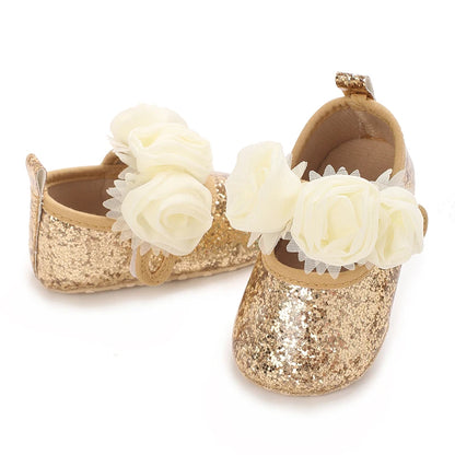 Baby Learning Walk Shoes, Elegant 3D Flower Infant Crib Shoes,Multi Style Soft Dress Footwear for Newborn Baby Girls 0-18Months