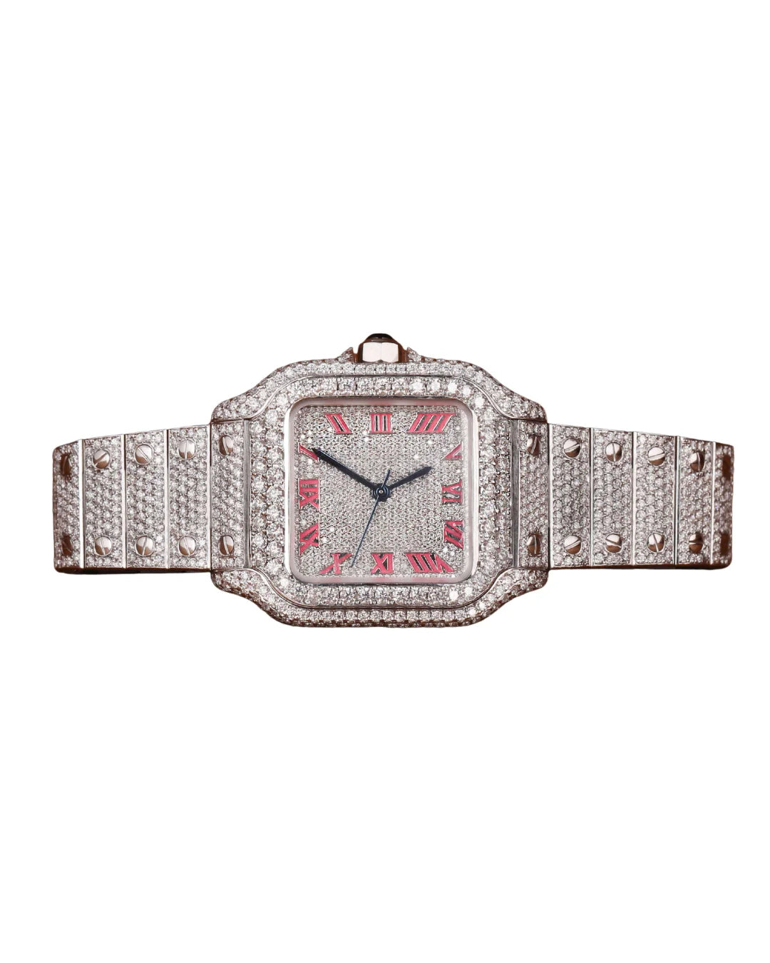 Luxury Watch For Women's Watch Stainless Steel Case Band Hidden Clasp Waterproof Roman White Dial Casual Quartz Movement