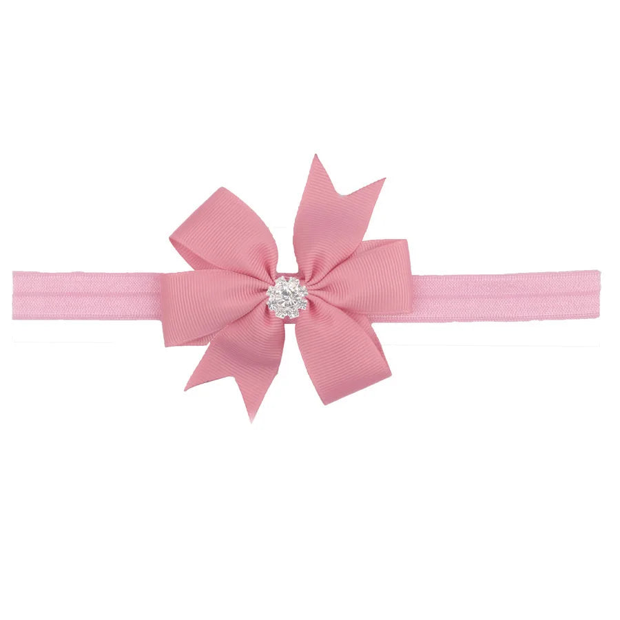 1 Piece Baby Headband Girl Bandage Ribbon Bowknot Infant Kids Hair Accessory Newborn Bow Crystal Toddler Band Headwear