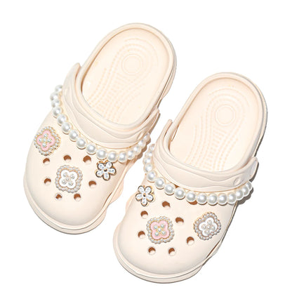 Kids' Glitter Clog, Lightweight EVA Garden Shoes, Waterproof Non-Slip Sandals, Comfortable Slip-On Shoes for Indoor Outdoor 1214