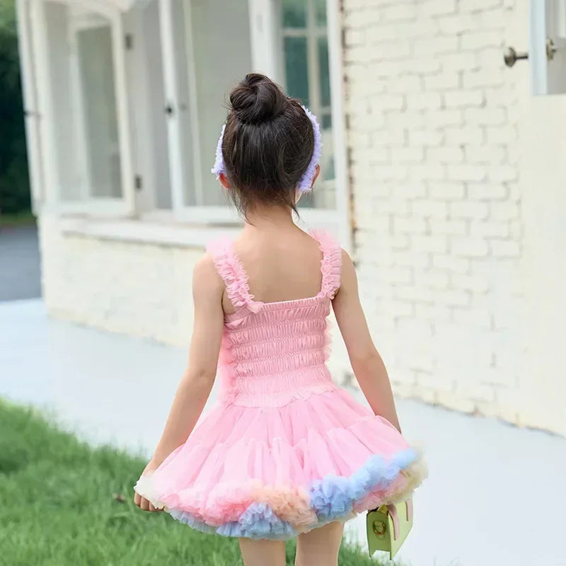 Girls Tutu Dress for Girls Baby Ball Gown Princess Party Vestido Casual Ruffled Bubble Photography Dresses Children Clothes L017