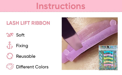 Lomansa 5 Color 10pc Silicone Eyelash Rods Softening Colorful Lash Lift Ribbon Perm Multi-Functional Eyelash Lifting Makeup Tool