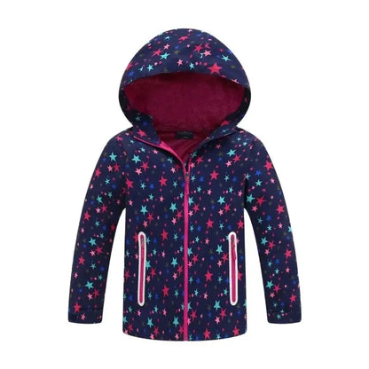 Dubbped Girl Polar Fleece Waterproof Jacket Spring Autumn Children Coats Sport Casual Kids Jackets Double-deck Windproof Jackets