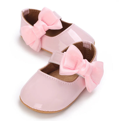 Toddler Girls' Fashionable Bowknot Princess Shoes, Comfortable Soft Mary Jane Flat Shoes Suitable For Parties And Various Activi