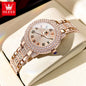 OLEVS 9943  Women's Quartz Watches Roman Dial  Diamond Bezel Luxury Elegant Waterproof Ladies Dress Wristwatch