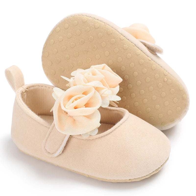 Baby Learning Walk Shoes, Elegant 3D Flower Infant Crib Shoes,Multi Style Soft Dress Footwear for Newborn Baby Girls 0-18Months