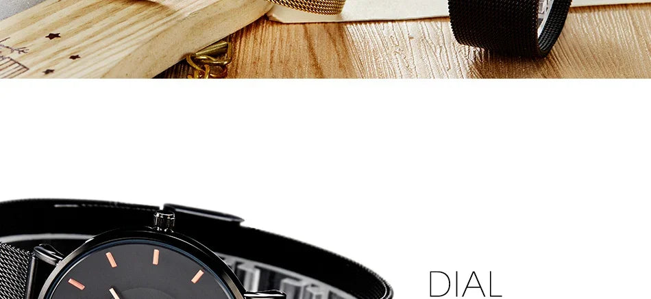 Shengke Fashion Black Watch for Women Classic Relogio Feminino Quartz Ladies Watch Woman Adjustable Mesh Strap Montre Femme