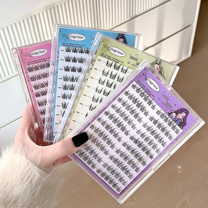 No-Glue False Eyelashes Easy 3-Step Application Natural Glue-free False Eyelashes DIY Lashes for Beginners with Sunflower Desig