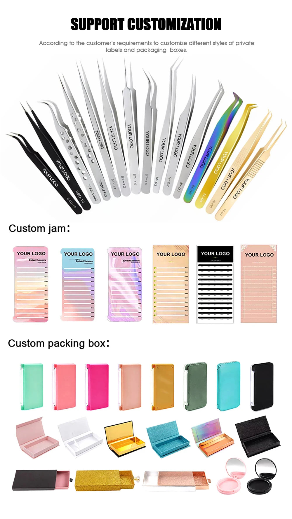 High Precision Non-defrmation Eyelash Make Tools 1Pcs High Elasticity Imported 402 Stainless Steel Gold Feather Lashes Tweezers