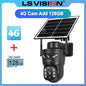 LS VISION Dual-Screen 4G/Wifi Outdoor Solar Camera Security 4K PIR Human Tracking CCTV Surveillance Camera V380 Pro Waterproof