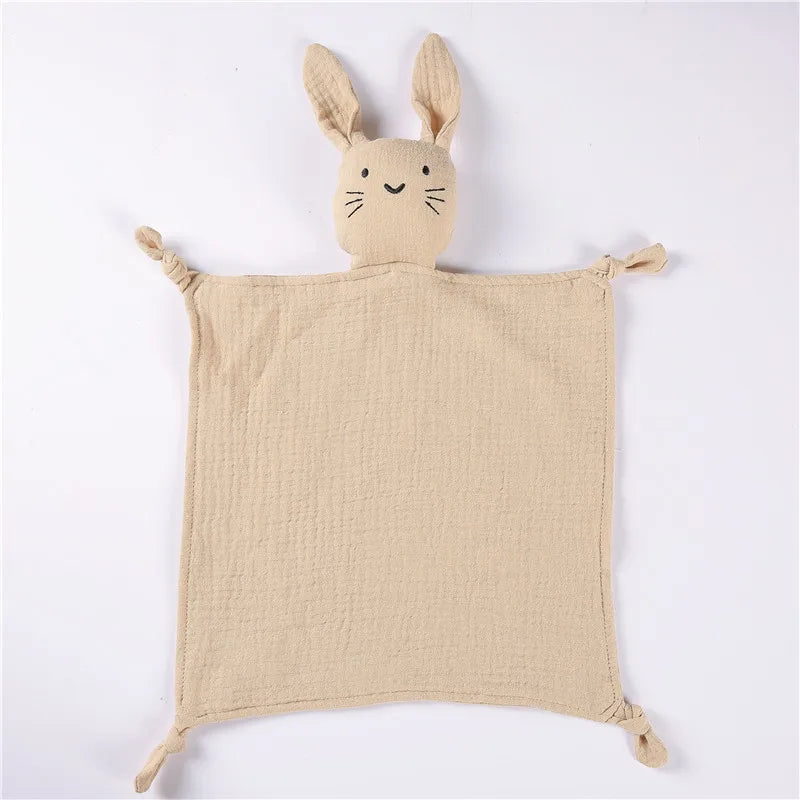 Muslin Security Blanket New Born Soothe Appease Towel 100% Organic Cotton Cat Bunny Rabbit Toy Ins Baby Comforter Lovely