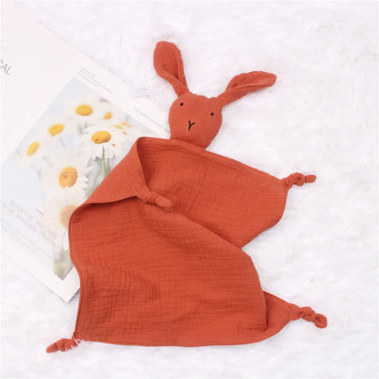 Muslin Security Blanket New Born Soothe Appease Towel 100% Organic Cotton Cat Bunny Rabbit Toy Ins Baby Comforter Lovely