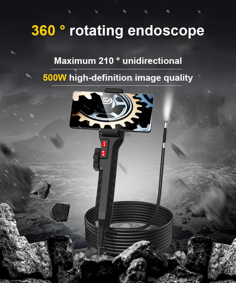 8.5/6.2/3.9mm Single Lens 1080P Endoscope 360° 2 Ways Suitable for Automotive Diesel Engine Carbon Deposition Aviation Detection