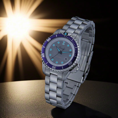 Horolo 30mm Women's Watches Japan Solar Movement Luminous Water Resistant Sapphire Stainless Steel Luxury Watch Gift For Wife