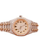 White Gold Round Shape Diamond Watch Arabic Dial for Partywear Men's Quartz Watch Available at Affordable Price