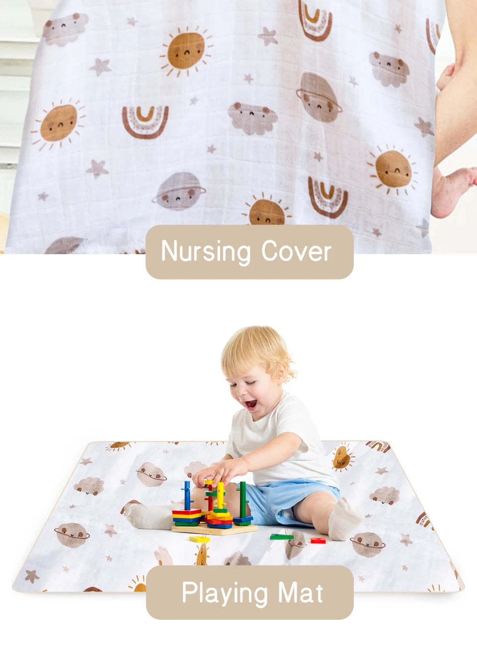 Kangobaby #My Soft Life# Solid Color Bamboo Cotton Baby Muslin Swaddle Blanket Newborn Bath Towel Infant Quilt Size 120x110cm