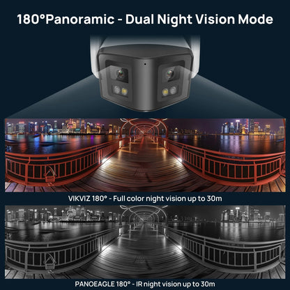 Hikvision-Compatibele 4K 8mp ColorVu 170 ° Binocular Panoramische IP Camera Md2.0 Tweerich Tingsges Prekken Thuis CCTV Camera