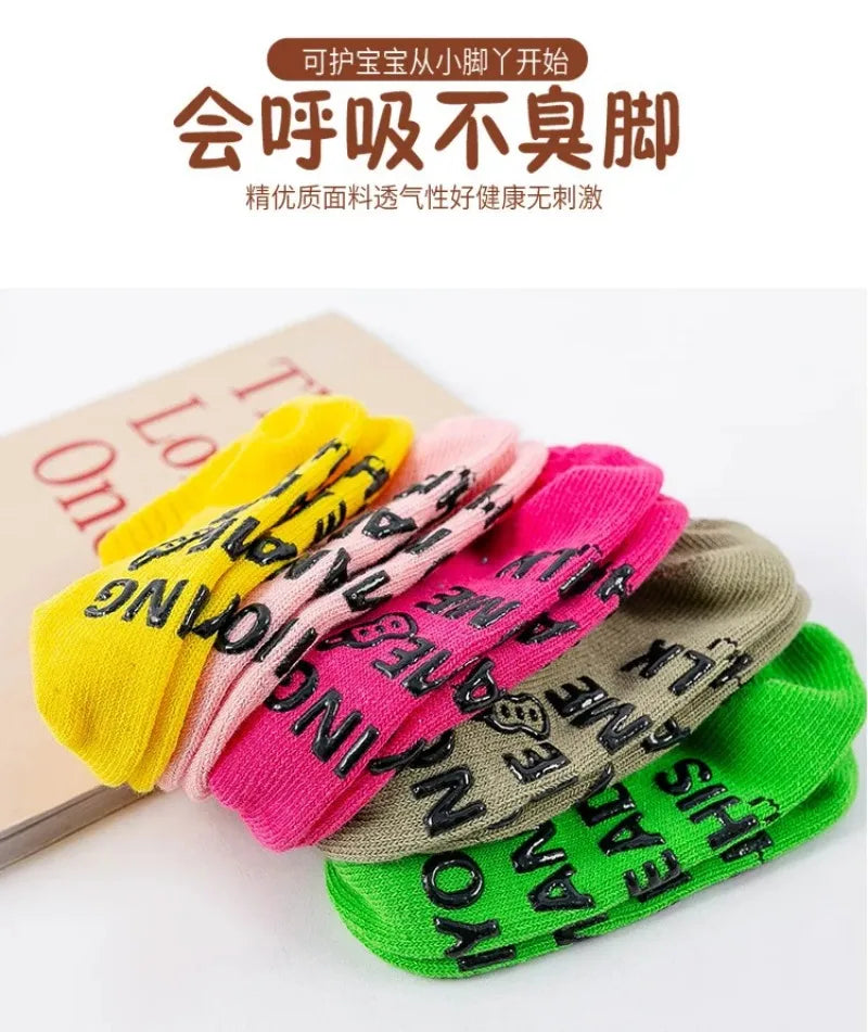 Cute Baby Anti-slip Socks Breathable Cotton Rubber Floor Boys Girls Ankle Socks Newborn Infant Toddler Kids Socks 0-7years Old