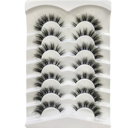 NEW 7pairs 8D Mink Lashes Natural Short False Eyelashes Mink Eyelashes 3D Mink Lashes Wispy HandMade Full Strip Lashes  Makeup