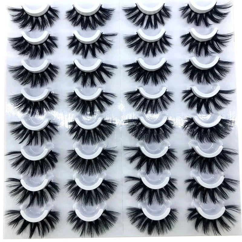 16 Pairs 3D Mink Lashes Natural False Eyelashes Dramatic Volume Fake Lashes Makeup Eyelash Extension Silk Eyelashes