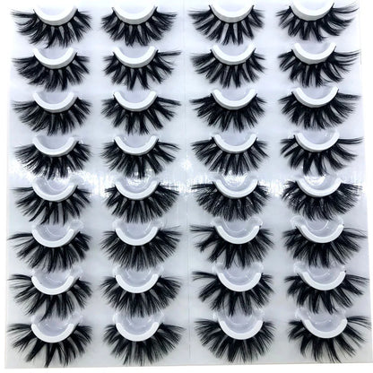 16 Pairs 3D Mink Lashes Natural False Eyelashes Dramatic Volume Fake Lashes Makeup Eyelash Extension Silk Eyelashes