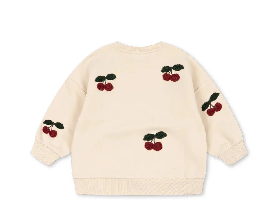 2026 KS Autumn Baby Boys Cotton Sweatshirts Tennis Pullovers Shorts Sets Kids Clothes Girls Cherry Sweatshirts Hoodies Trousers