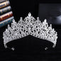 Trendy Baroque Sky Blue Rhinestone Crystal Queen Crown Wedding Tiara Women Beauty Pageant Diadem Bridal Hair Accessories Jewelry