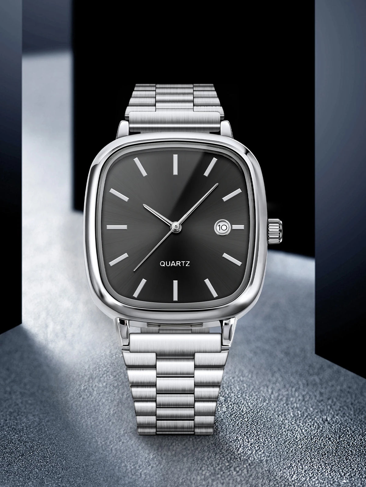 Couple Watches for Men and Women; Quartz Watches with Stainless Steel Bands and Calendar; Christmas Gift.